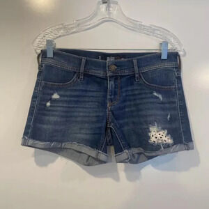 Hollister‎ Blue Denim Jean Midi Shorts Womens Size 26 (924)